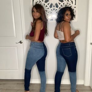 Two Toned jean colored Pants